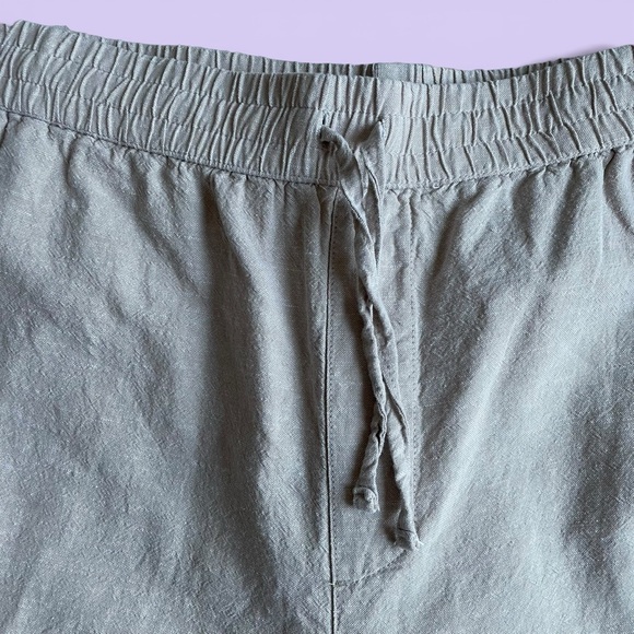 Vintage Hollywood Linen Blend Cream Pants Women’s XL Drawstring Boho Cottagecore - Picture 3 of 8